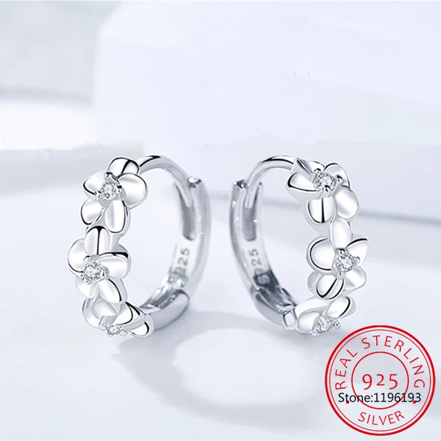 aretes plata ley 925 original certificada Earrings For Women pendientes  plata de ley 925 mujer pequeños - AliExpress