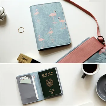 

VOGVIGO Flamingo Passport Covers Travel Accessories Creative PU Leather ID Bank Card Bag Organizers Business Holder Wallets