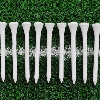 

Golf Tee Practical 100 Pcs 70mm White Ball Bar Cushion Top Leisure Playing Practice Training Wooden Tee Club Outdoor Sporting