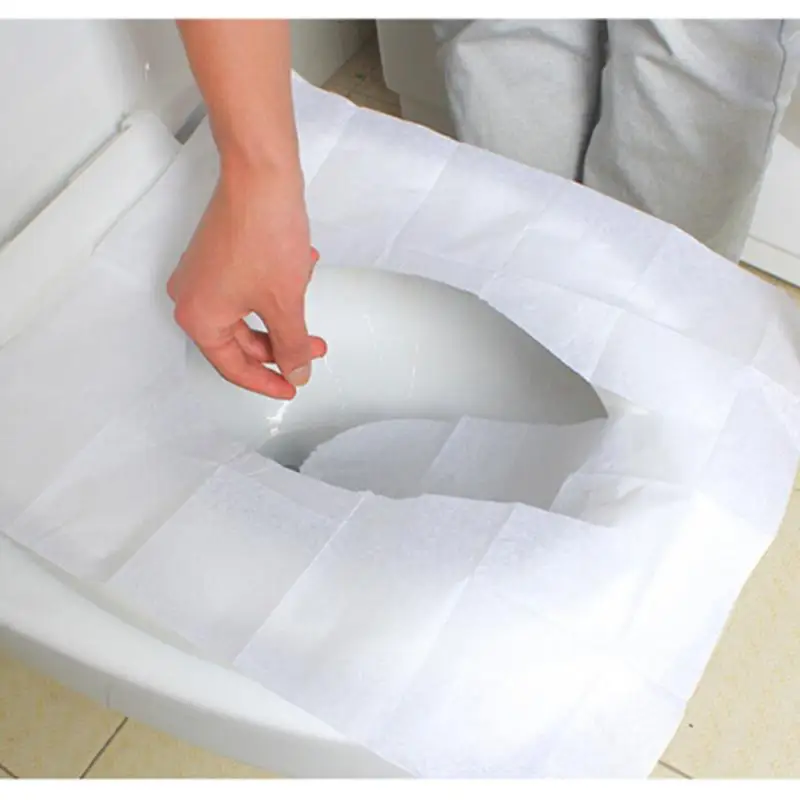 10PCs Pocket Size Waterproof Toilet Paper Pads Camping Travel Outdoor Practical Safe Disposable Paper Toilet Seat Covers