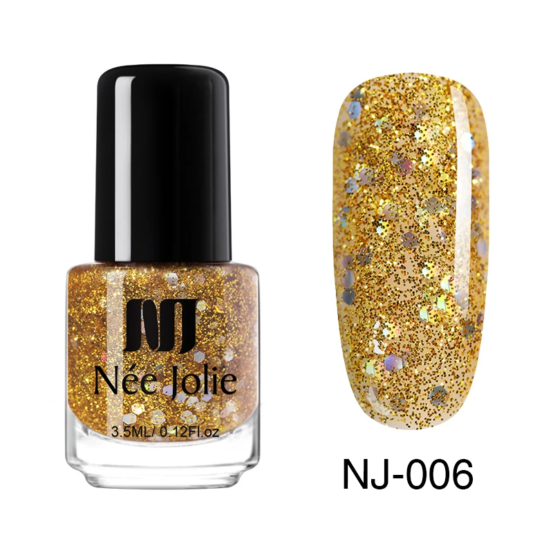 Color 42 NEE JOLIE 66 цветов лак для ногтей Мерцающий, зеркальный голографический чистый цвет для ногтей серебряный золотой лак для ногтей DIY Дизайн ногтей - Цвет: Color 42
