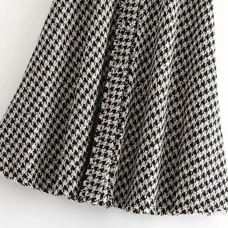 Осенняя и зимняя женская юбка клетчатая декоративная юбка с кисточками