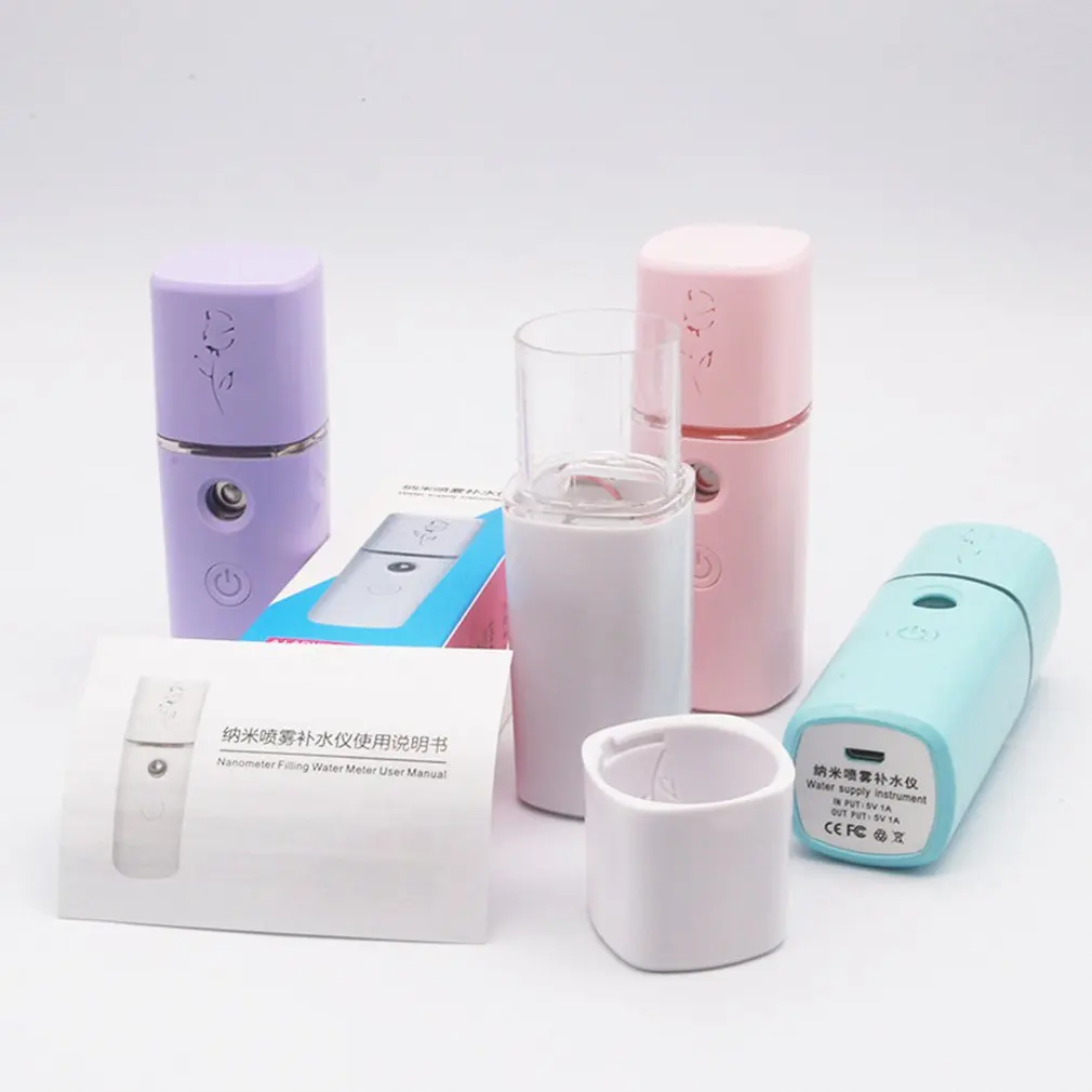 

Mini Nano Spray Instrument Moisture Meter Handheld Cold Spray Steaming Face Humidifier Moisturizing Beauty Instrument