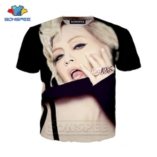 Летняя аниме 3d печать Повседневная Сексуальная футболка уличная Мадонна пляжная Мужская Женская модная футболка хип-хоп Харадзюку футболки с круглым вырезом A401
