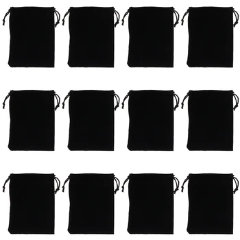 

12PCS 9x12CM Portable Velvet Bag Jewelry Storage Bag Drawstring Pocket Travel Jewelry Storage Organizer