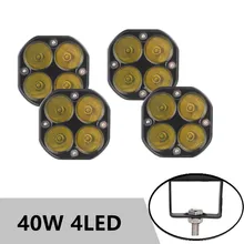 

3 Inch Led Work Light Bar 12V 24V For Car Yellow Fog Lamp 4x4 Off road Motorcycle Tractors Driving Lights White Square Spotlight