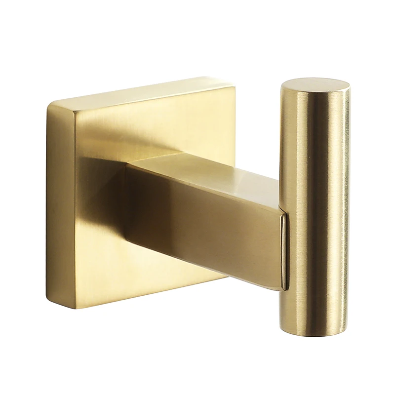 brushed gold Матовое золото/зеркало из нержавеющей стали крючок для халата аксессуары для ванной комнаты вешалка для туалета крючки - Цвет: brushed gold