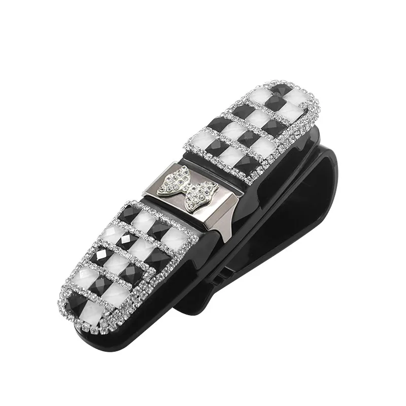 E-FOUR держатели для очков для автомобиля солнцезащитный козырек Bling Diamond солнцезащитные очки крепление для очков с билетной картой зажим для автомобилей транспортных средств - Название цвета: 03