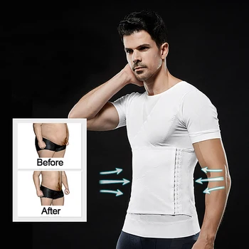 

Men Body Shaper Abdomen Reducing Shapewear Waist Trainer Belly Slimming Shapers Abs Slim Vest Male Compression Shirts Corset Top
