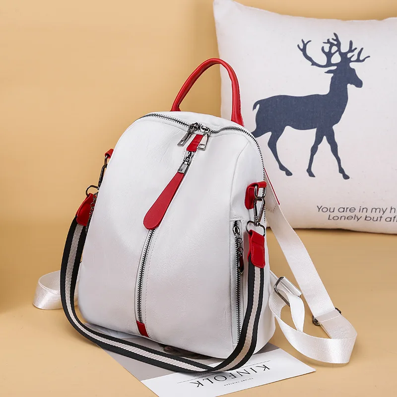 Полиуретановый ранец Для женщин стиль корейско-Стиль Водонепроницаемый путешествия тюрбо контраст Цвет Особенности Повседневное рюкзак