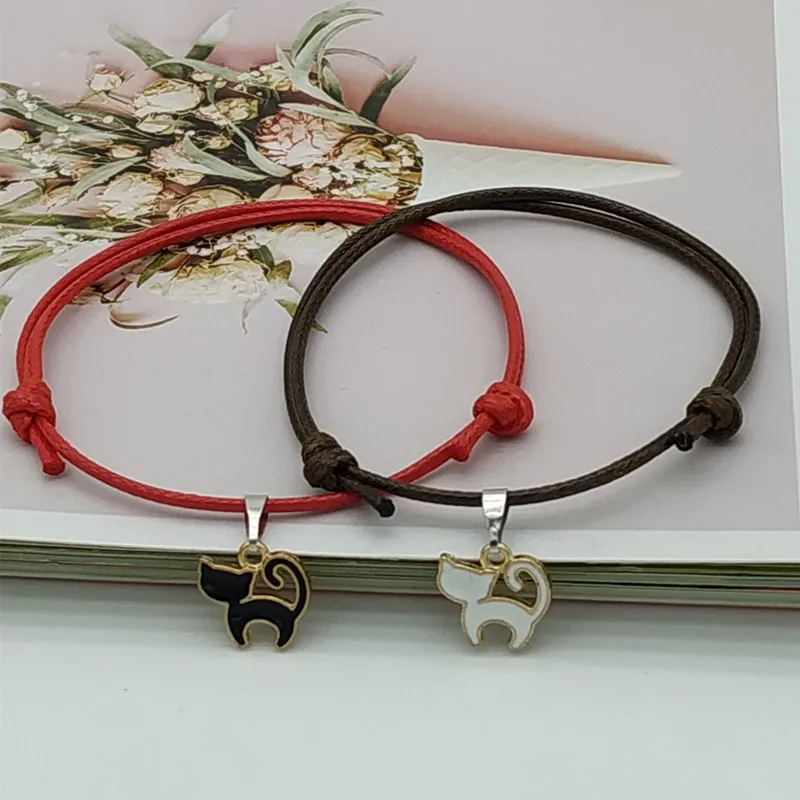 Couple Trendy Bracelet 2 pcs Set Lock Key Design Rope Bracelet & Jewelry For Friend bracelet jewelry