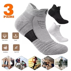 Socks Men Running Breathable Short Socks Solid Color Thicken Men Football Basketball Socks Elastic Sport Sock Male Cotton Socks