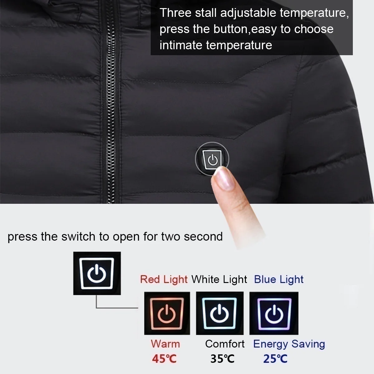  Chaquetas de invierno para hombre con capucha y calefacción por USB abrigos de trabajo con Control 