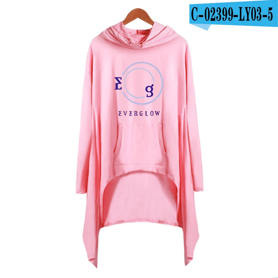 Everglow Kpop напечатаны Harajuku толстовки платье Новое крутое весеннее женское длинное платье с капюшоном Новое печатное Harajuku модное платье - Цвет: LY03