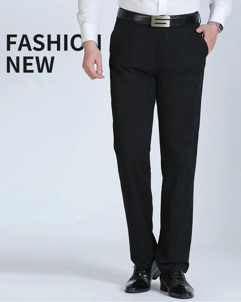 MRMT 2024 Brand Men\'s Trousers Middle-aged Men Trousers Thin Casual Loose Pant Solid Color High Waist Man Trouser Pants for Male