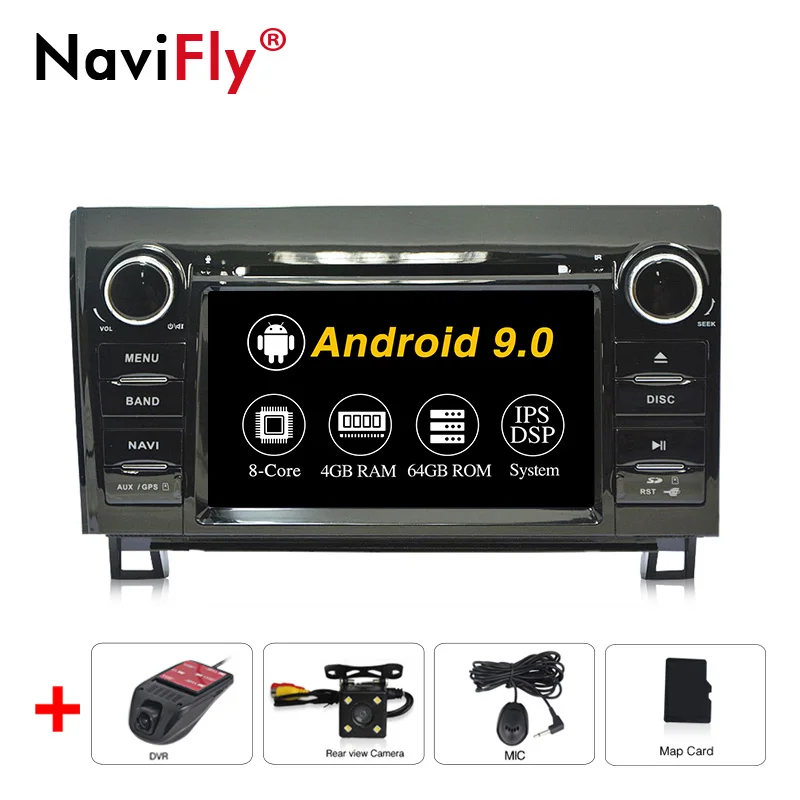 Ips DSP 8Core 4+ 64G Android 9,0 Автомобильный dvd Радио мультимедийный плеер для Toyota Sequoia Tundra gps навигация wifi 4G - Цвет: 8Core Camera DVR