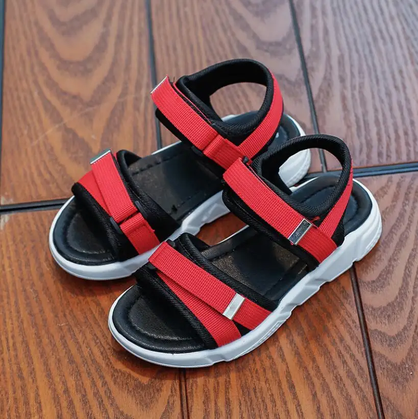 Летние детские сандалии, детская повседневная спортивная обувь для мальчиков и девочек, пляжные сандалии, детские кроссовки - Цвет: Red