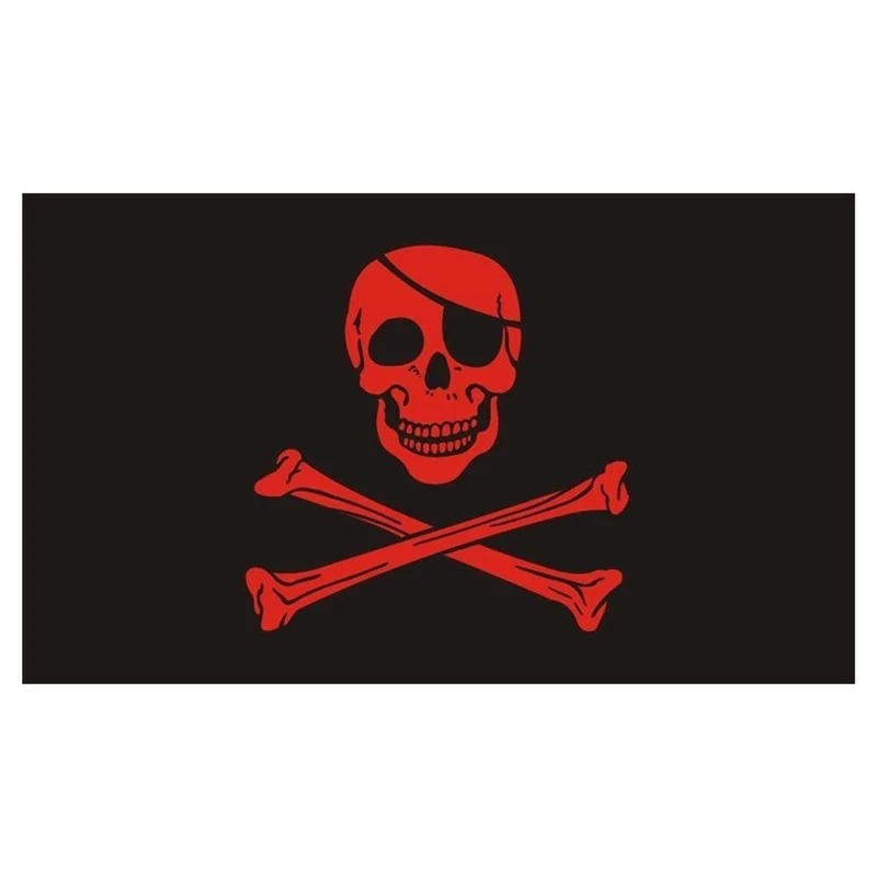 Danger Red Pirates Flag 3x5 FT banner 100D 150X90CM Polyester brass grommets custom flag | Дом и сад