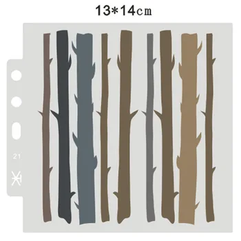 

14.1*13 forest tree stencils Cover template spray plastic mold shield DIY cake hollow Embellishment printing lace ruler
