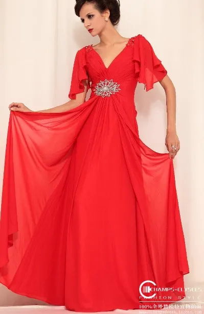 Новая мода vestidos de festa красные длинные кристаллическая крышка; Свободный рукав; официальное вечерние элегантное вечернее платье для матери невесты