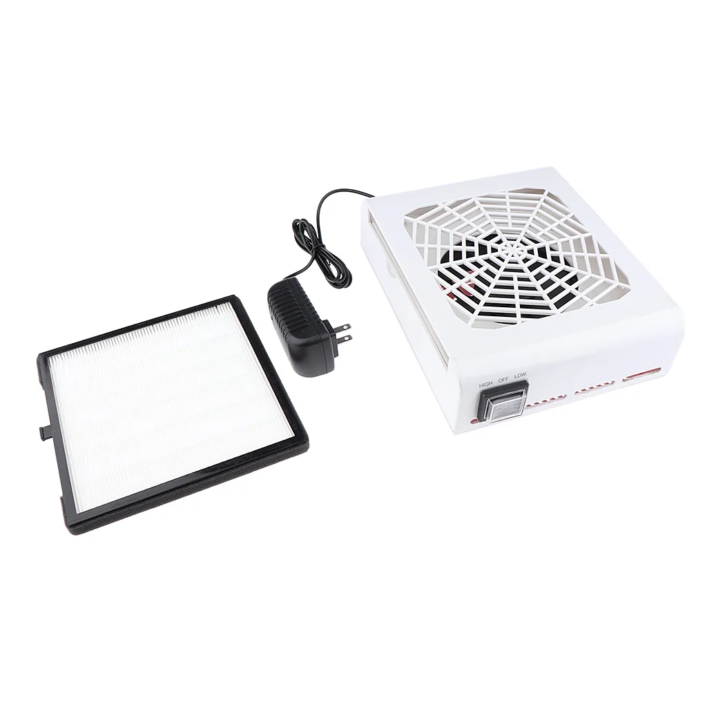 Durable Nail Dust Suction Collector Nail Grinding Polishing Dust Suction Extractor with No-spilling Filter 48W Strong Power