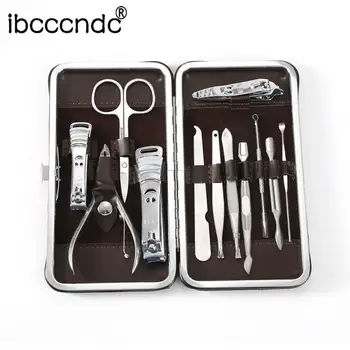

12pc/set Manicure Set Portable Boxed Nail Clipper Set Stainless Steel Pedicure Cutters Practical Multifunctional Nail Cutter Set