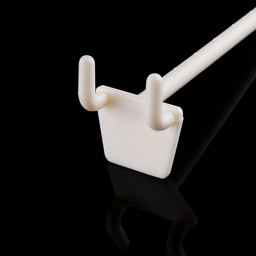 100pcs Plastic Pegboard Products Display Hanging Hanger Hooks White Storage Commodity Rack Shelf Supermarket Stores