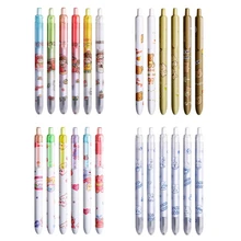 6x stylos à Gel rétractable, encre rechargeable, 0.5mm, séchage rapide