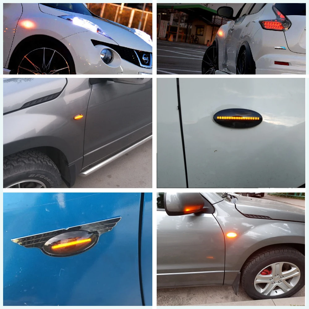 Светодиодный боковой маркер с динамическим сигналом поворота для Nissan Leaf Cube Qashqai Juke Note Dualis X-Trail March