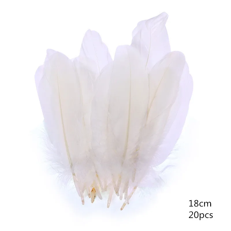 White 18cm feather 20 шт красочные перо детский сад Chirdren ручной работы творческие наборы сделай сам DIY декоративные украшения материалы для дома Изобразительное искусство - Цвет: White 18cm feather