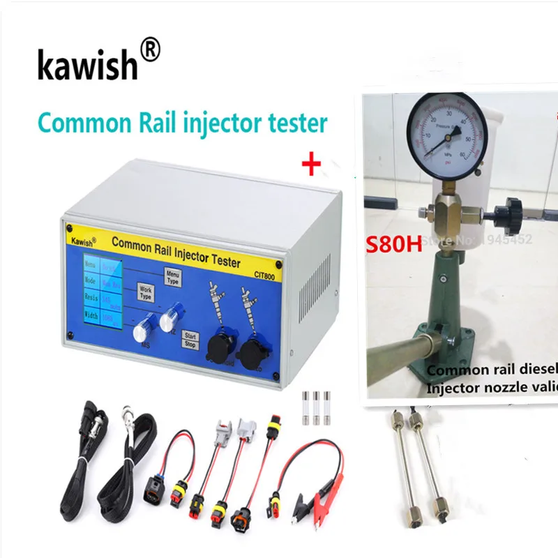 Обновление CIT800 Многофункциональный дизельный инжектор common rail Тестер дизель тестер для диагностики пьезофорсунок+ S80H инжектор validator