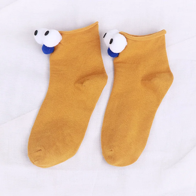 Новые Детские Носки с рисунком Больших Глаз однотонные плотные теплые носки для детей, дышащие хлопковые носки для маленьких девочек и мальчиков