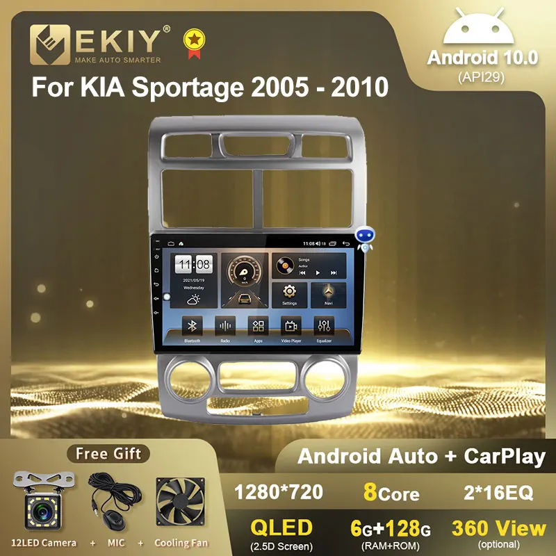 Автомагнитола EKIY QLED DSP Android 10 для Kia Sportage 2 2004 2005 2006 2007-2010 авто мультимедийный плеер