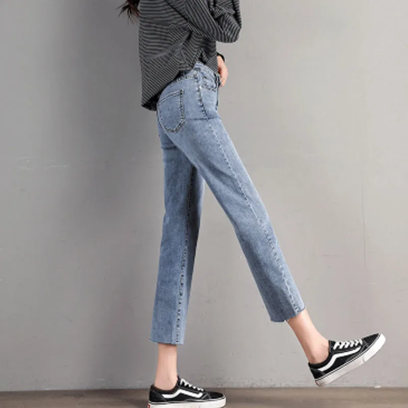 High Waist Jeans Women 2020 Summer New Korean Slim Slimming Loose Wide Leg Pants Straight Casual Pants For Ladies Pants