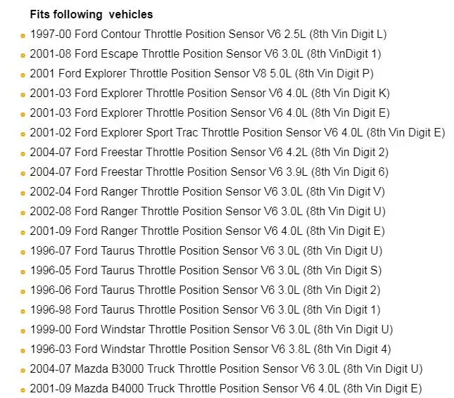 WOLFIGO TH198 3 контакта TPS Датчик положения дроссельной заслонки для Ford 1996-2011 Mazda Mercury 3.0L 4.0L V6 1F2218851 F5RZ9B989BA