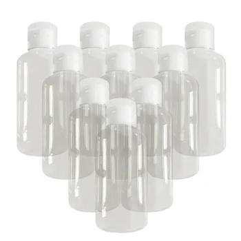 

10PCS 100ml Clear Plastic Empty Bottles Travel Containers With Flip Cap Refillable Shampoo Cosmetic Lotion Container