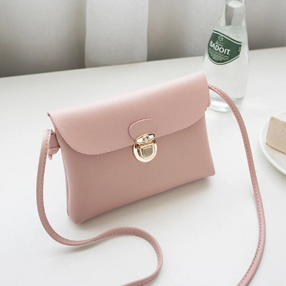 pink Модные маленькие сумки через плечо для женщин Мини из искусственной кожи Сумка через плечо сумка-кошелек 5 цветов практичный дизайн - Цвет: pink