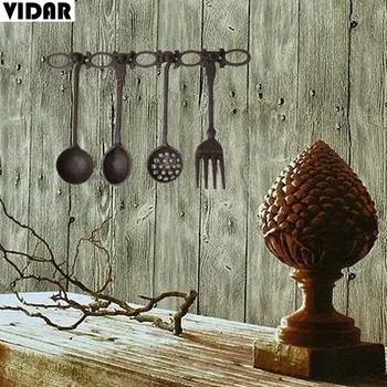 

VIDAR Retro Distressed Cast Iron Wall Decoration, Decorative Ornaments, Gardening and Garden Groceries, Four-piece Meal Fork
