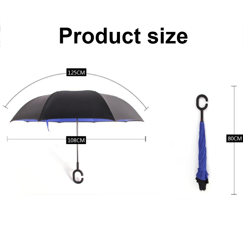 Reverse Umbrella Man Umbrellas Inverted Anti UV Umbrella C Handle Windproof Women Sun and Rain invertido Paraguas Parapluie