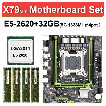 

X79 m-s motherboard with Xeon E5 2620 CPU LGA 2011 4x 8GB= 32GB 1333MHz 10600 DDR3 ECC REG memory Set M-ATX M.2 SSD
