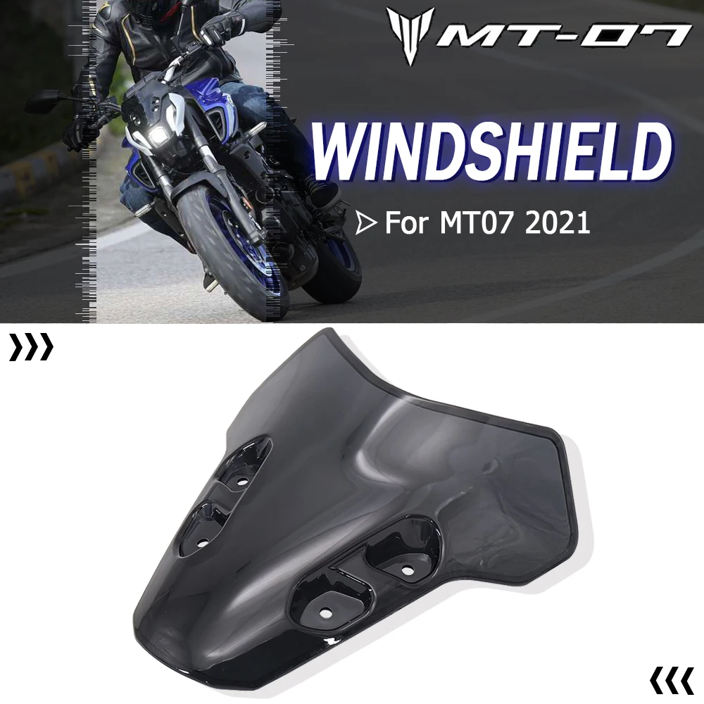 Дефлектор ветрового стекла для мотоциклов Yamaha MT-07 MT07 MT 07 mt07 2021 черный и прозрачный