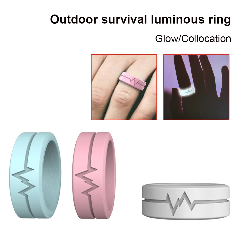 Unisex Silicone Ring Fluorescent Ring Luminous Glow In The Dark Creative For Men Women Anniversary Birthday New Year Gifts