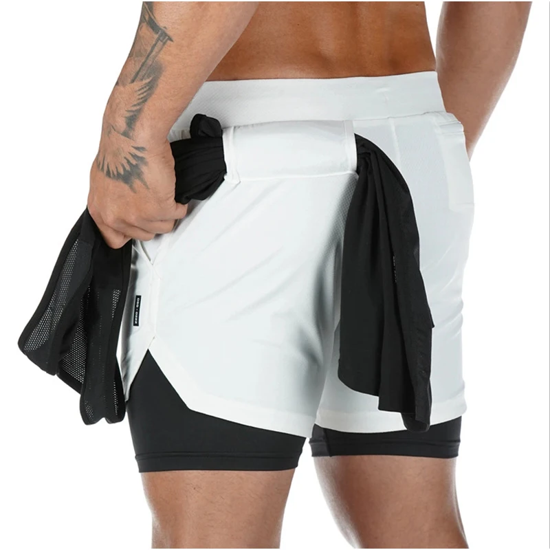 

2020 new crazy muscular running shorts for men, sports, leisure, outdoor baggy, multi-pocket, double-deck gyms pants