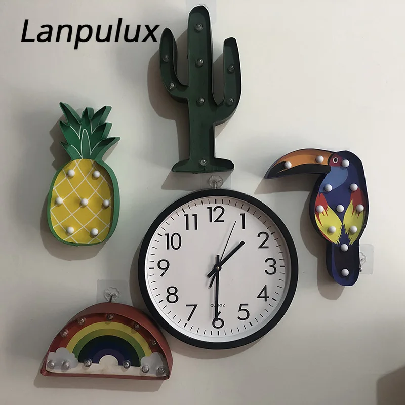 Lanpulux Экологически чистая бумажная фруктовая Ночная лампа мороженое попугай декоративный кактус лампа окно дисплей моделирование огни фотографии реквизит