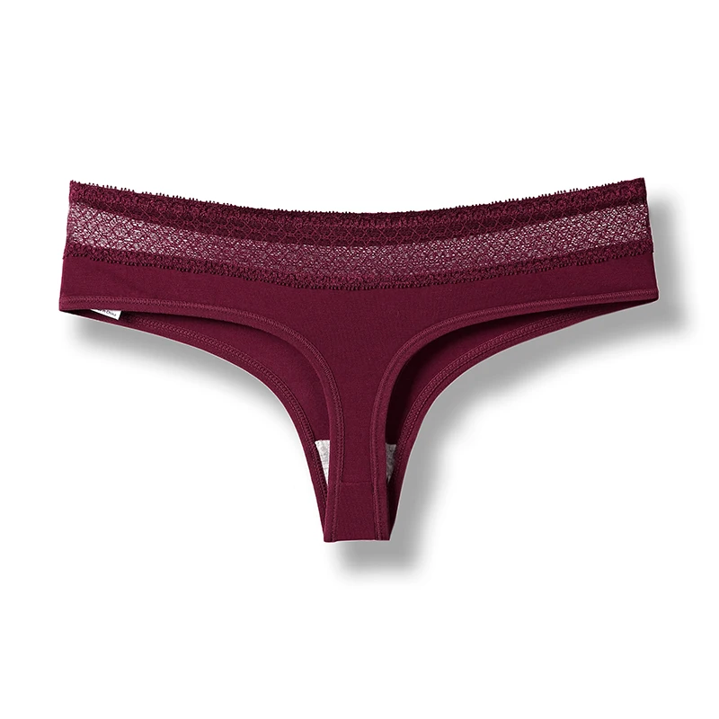 Wine Red VDOGRIR, сексуальные женские кружевные стринги, стринги, нижнее белье, женское нижнее белье, бесшовные трусики, женское нижнее белье, полые трусики, женские трусики - Цвет: Wine Red