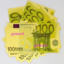 Wholesale 100 Pcs Europe 100 Euro Crafts Banknotes Colorful Golden Color Notes Paper Money Collections Gift