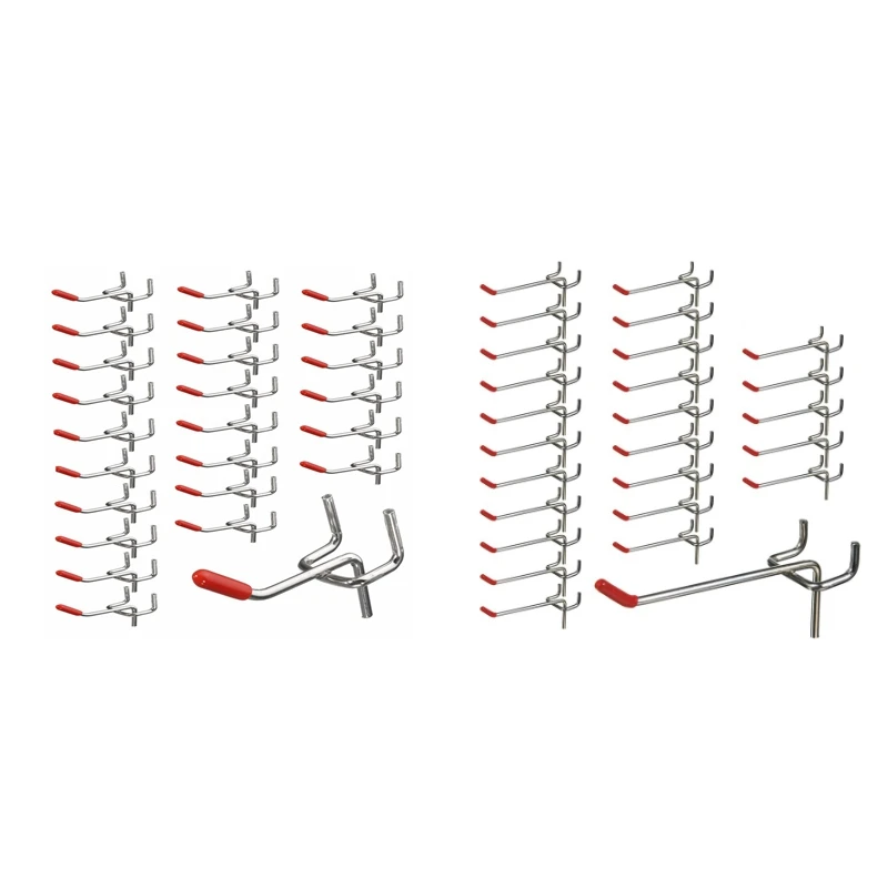 

NEW 50 Pcs Peg Board Hooks Wall Shelf Tool Hangers Organizer Storage Display Hardware Tools Slat Wall Home Retail Display Shop P