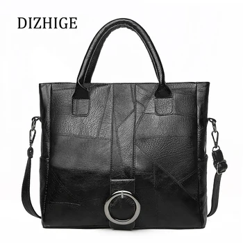 

Black Large Women Leather Handbags Classical Ring Shoulder Bag Retro Luxury Bag Ladies Crossbody Briefcase Tote Bag Sac A Main