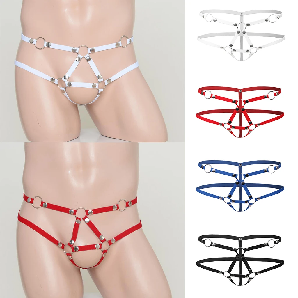 Men's Sexy Rivet Thongs Underwear Bulge G-string Jockstrap T-Back Underpants