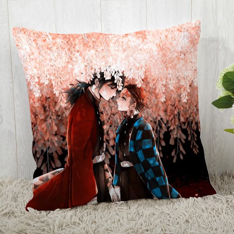 45*45 наволочка Kimetsu No Yaiba принт для свадьбы наволочка с рисунком наволочки - Цвет: Темный хаки